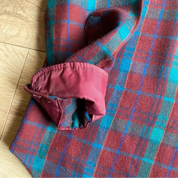 Vintage flannel like button down long sleeve shirt retro plaid - Picture 4 of 6